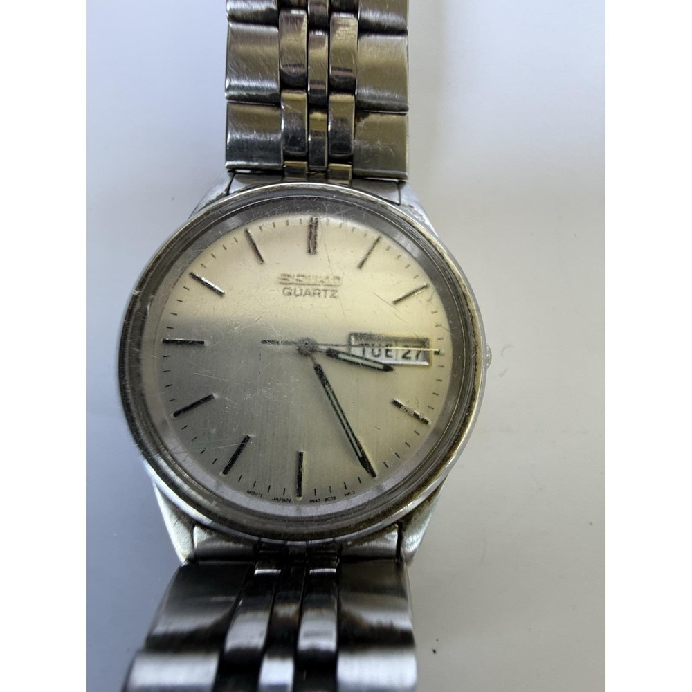 Seiko 7N43-8A30 Quartz Watch Men's Vintage 1990s Stainless Steel